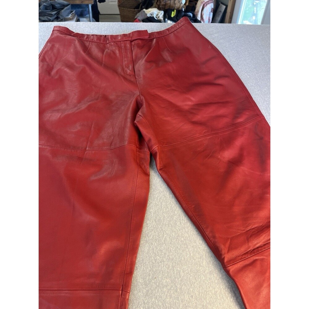 Terry Lewis Classics Red Leather Pants Women’s 24 Mob Wife Y2K